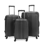 Kenneth Cole REACTION Out of Bounds Lightweight Hardshell 4-Wheel Spinner Luggage, Charcoal, 3-Piece Set (20″, 24″, & 28″), Deal Price: 179.99, Original Price: 299.99