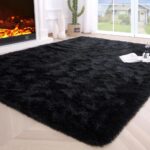 Noahas Fluffy Bedroom Rug Carpet,4×5.3 Feet Shaggy Fuzzy Rugs for Bedroom,Soft Rug for Kids Room,Plush Nursery Rug for Baby,Thick Black Area Rugs for Living Room,Cute Room Decor for Girls Boys, 19.98, 34.99, 34.99