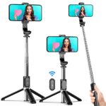 Selfie Stick Tripod, All in One Extendable & Portable iPhone Tripod Selfie Stick with Wireless Remote Compatible with iPhone 14 13 12 11 pro Xs Max Xr X 8 7, Galaxy Note10/S20/S10/OnePlus 9/9 PRO etc, 10.99, 19.99, 19.99