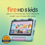 Amazon Fire HD 8 Kids tablet, ages 3-7. Top-selling 8″ kids tablet on Amazon – 2022 | ad-free content with parental controls included, 13-hr battery, 32 GB, Disney Princess, Deal Price: 94.99, Original Price: 159.99