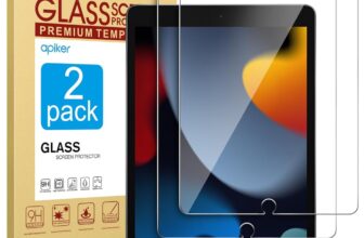 apiker 2 Pack Screen Protector for iPad 9th 8th 7th Generation 10.2 Inch, Tempered Glass for iPad 9 8 7 (2021/2020/2019)
