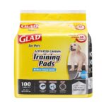 Glad for Pets Black Charcoal Training Pads for Dogs, 23″ x 23″ – Super Absorbent & Odor Neutralizing Dog Potty Pads, Leak-Resistant Puppy Pee Pads, Pheromone Attractant for Easy Training, Pack of 100