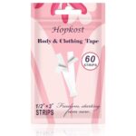 Hopkost Fashion Tape for Women – Double Sided Body Tape for Clothes, Dress, Pants, Transparent All Day Strength Clothing Tape for Skin (Clear, 60 Strips Pack)