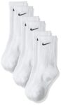 Performance Lightweight Crew Training Socks (3 Pair) (Medium, White/Black)