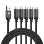SMALLElectric Short USB Type-C Cable 5pack 12inch Fast Charging 3A Rapid Charger Quick Cord, Braided Type C to A Cable for Galaxy S10 20 9 8 Plus a10e,Note 10 9 8,LG V50 V40 G8 G7(1foot, Black)  Deal Price: 9.99, Original Price: 0