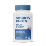 SmartyPants Relax and Sleep Gummies with Melatonin, Ashwagandha, and Chamomile, Natural Sleep Aid, Gluten-Free & Vegan Supplement to Support Relaxation, 42 Count, 21 Day Supply