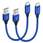 6 inch / 0.5ft USB C Cable Short, [2-Pack] etguuds Fast Charging USB A to Type C Cable for Samsung Galaxy S22 S21 S20 FE Ultra 5G S10 S9, Note 20 10 9, Z Fold/Flip 3/4, A10e A20 A50 A51, Pixel, Moto G