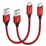 6 inch / 0.5ft USB C Cable Short, [2-Pack] etguuds Fast Charging USB A to Type C Cable for Samsung Galaxy S22 S21 S20 FE Ultra 5G S10 S9, Note 20 10 9, Z Fold/Flip 3/4, A10e A20 A50 A51, Pixel, Moto G