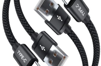 Basesailor USB Type C Charger Cable 1FT 2 Pack,Nylon Charging Cord for Samsung Galaxy Z Flip Fold,Note 20,S8 S9 S10 S10E 10E S23 S20 FE 21 S21 S22 22 Plus Ultra,A51 A52 A53,Google Pixel 6 5 4 XL