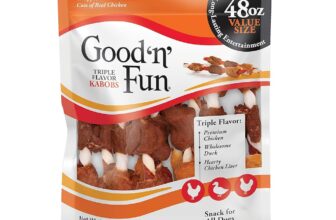 Good’N’Fun Triple Flavored Rawhide Kabobs for Dogs, Treat Your Dog 48-Ounce