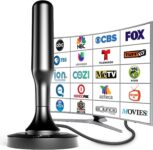 HIDB Antenna for Smart TV – Magnetic Base for Easy Installation, Long Range Reception for 1080P 4K Channels – 10ft Cable