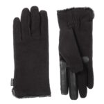 isotoner womens Stretch Fleece Gloves With Microluxe Lining and Smart Touch Technology