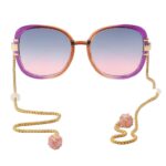 Loom&Pearl Armless Chain Temple Sunglasses Pull Me Close Shades + Gold Chains And Hold Me Down Charms Shades with Non-Slip Holds on Ears