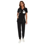 Scrubs for Women Set – Stretch V-Neck Scrub Top & Jogger Pant with 8 Pockets
