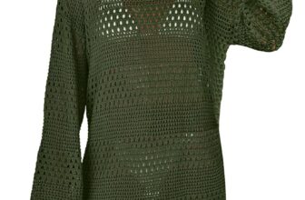 ANRABESS Women Swimsuit Crochet Swim Cover Up Summer Bathing Suit Swimwear Knit Pullover Beach Dress