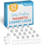 20 Pack Magnetic Cabinet Locks Baby Proofing – Vmaisi Children Proof Cupboard Drawers Latches – Adhesive Easy Installation