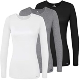 Adar Underscrubs for Women 3 Pack – Long Sleeve Underscrub Comfort Tee