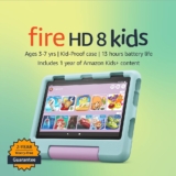 Amazon Fire HD 8 Kids tablet, ages 3-7. Top-selling 8″ kids tablet on Amazon – 2022 | ad-free content with parental controls included, 13-hr battery, 32 GB, Disney Princess, Deal Price: 94.99, Original Price: 159.99