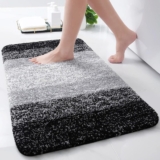 Arotive Microfiber Bathroom Rugs, Shaggy Soft and Absorbent, Non-Slip, Thick Plush Machine Washable Dry Bath Mats for Bathroom, Tub and Shower, 24″ x 16″, Black, 9.99, 0, 0