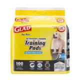Glad for Pets Black Charcoal Training Pads for Dogs, 23″ x 23″ – Super Absorbent & Odor Neutralizing Dog Potty Pads, Leak-Resistant Puppy Pee Pads, Pheromone Attractant for Easy Training, Pack of 100