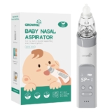 GROWNSY Nasal Aspirator for Baby, Electric Nose Aspirator for Toddler, Baby Nose Sucker, Automatic Nose Cleaner with 3 Silicone Tips, Adjustable Suction Level, Music and Light Soothing Function