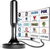 HIDB Antenna for Smart TV – Magnetic Base for Easy Installation, Long Range Reception for 1080P 4K Channels – 10ft Cable