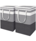 HomeHacks 2-Pack Large Laundry Basket, Waterproof, Freestanding Laundry Hamper, Collapsible Tall Clothes Hamper with Extended Handles for Clothes Toys in the Dorm and Family-(Gradient Grey, 75L), 15.99, 0, 0
