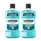 Listerine Cool Mint Antiseptic Mouthwash to Kill 99% of Germs That Cause Bad Breath, Plaque and Gingivitis, Cool Mint Flavor, 1 L (Pack of 2)