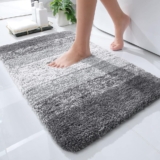 OLANLY Luxury Bathroom Rug Mat 24×16, Extra Soft and Absorbent Microfiber Bath Rugs, Non-Slip Plush Shaggy Bath Carpet, Machine Wash Dry, Bath Mats for Bathroom Floor, Tub and Shower, Grey