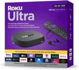 Roku Ultra | The Ultimate Streaming Device 4K/HDR/Dolby Vision/Atmos, Rechargeable Roku Voice Remote Pro, Ethernet Port, Hands-Free Controls, Lost Remote Finder, Free & Live TV, Deal Price: 66.99, Original Price: 99.99