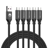 SMALLElectric Short USB Type-C Cable 5pack 12inch Fast Charging 3A Rapid Charger Quick Cord, Braided Type C to A Cable for Galaxy S10 20 9 8 Plus a10e,Note 10 9 8,LG V50 V40 G8 G7(1foot, Black)  Deal Price: 9.99, Original Price: 0