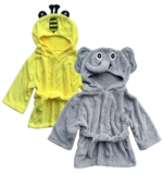 Sunny zzzZZ 2 Pack Unisex Baby Plush Animal Face Robe for 0-9 Months