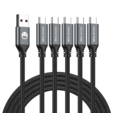 USB Type-C to A Cable 5pack 6ft Braided Fast Charging 3A Quick Charger Cord, 6 Foot Compatible Samsung Galaxy S10 S9 S8 Plus, Note 10 9 8, LG V50 V40 G8 G7(Grey)  Deal Price: 9.47, Original Price: 0